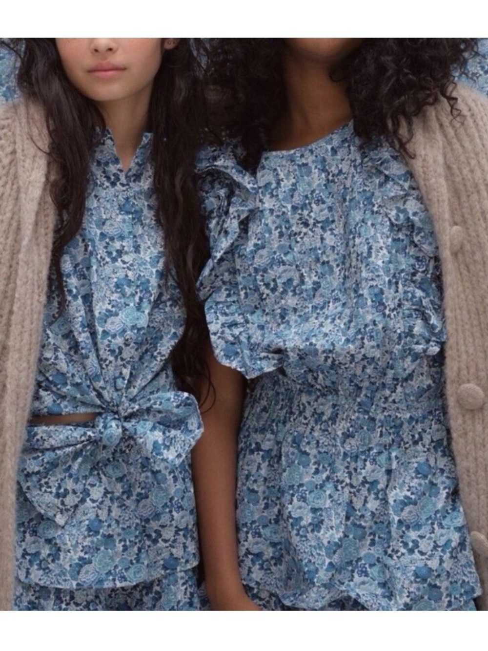 Loveshackfancy x Liberty London Natasha Mini Dress Blue Floral Ruffle Size P XXS
